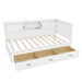 Twin Size L - Shaped Captain Bed With Drawer And Bookcase, LED Downlight And USB Charging Station - White Hearth and Haven