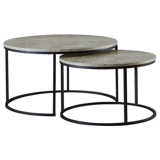 Hanover - 2 Piece Round Nesting Coffee Tables - Gray Furniture Max
