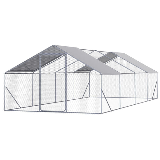 Outdoor Chicken Coop Large Space With Safety Features - Silver Gray Daily Nest