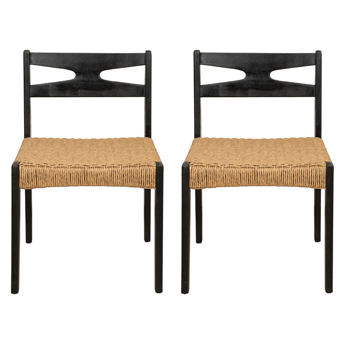 Dining Side Chairs, Indoor Outdoor Armless Chair (Set of 2) Noble House