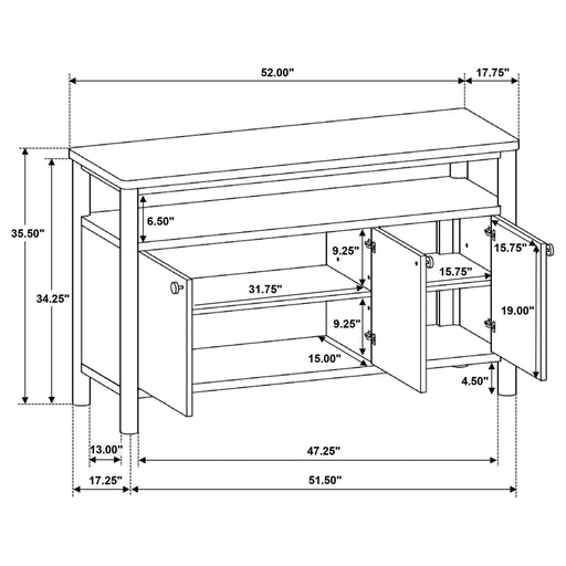 Graham - Sideboard With Open Shelf - Walnut Furniture Max
