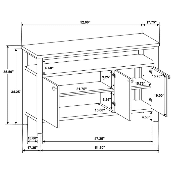 Graham - Sideboard With Open Shelf - Walnut Furniture Max