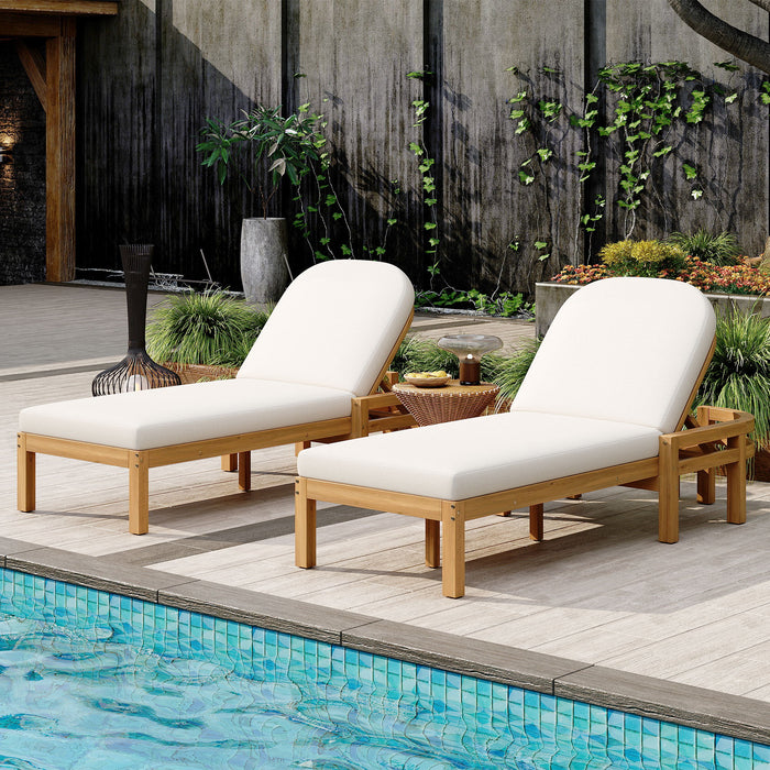 Outdoor Chaise Lounge With 5 Position Adjustable Backrest (Set of 2) Hearth and Haven