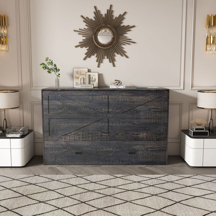Full Murphy Bed With Storage Drawers, Charging Station, Foldable Panels, And Silent Swivel Wheels Home Essentials