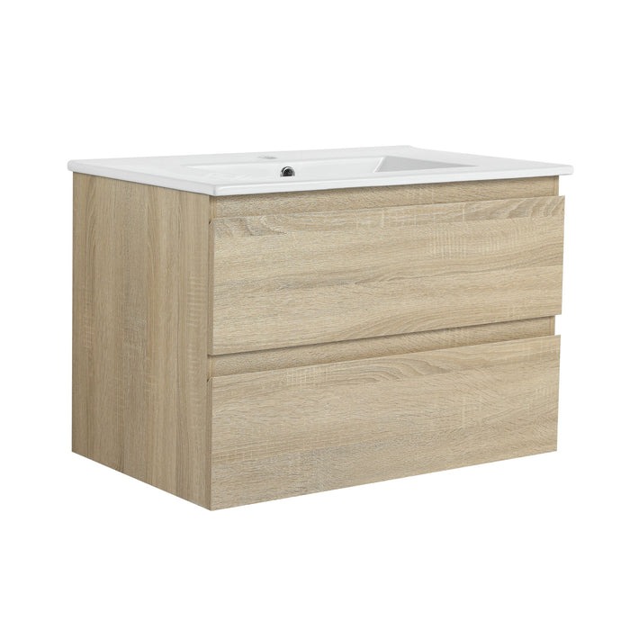 Wall Mounted Bathroom Vanity & Sink, 2 Soft Close Drawers Home Essentials