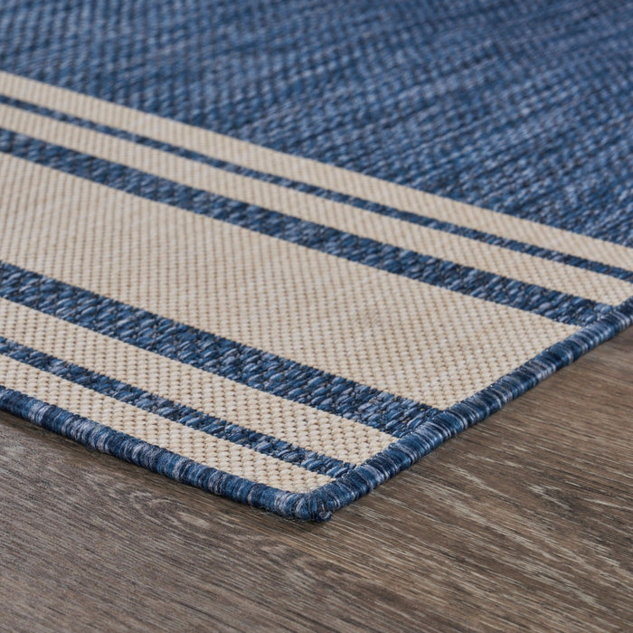 5' X 7' Area Rug Indoor / Outdoor - Gray / Blue