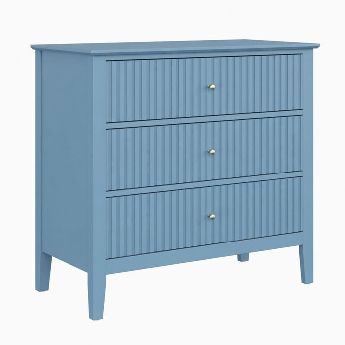 Fluted 3 Drawer Nightstand With Soft Close Slides Home Essentials