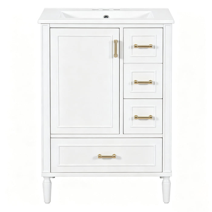 Modern Bathroom Vanity With Sink, Soft Close Doors, 3 Drawers Hearth and Haven