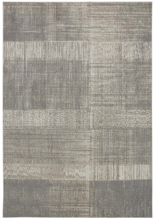 Abstract Area Rug - Gray And Ivory