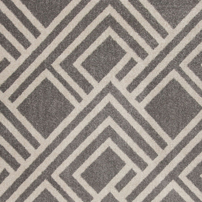 3' X 5' Machine Woven UV Treated Geometric Indoor / Outdoor Area Rug - Gray