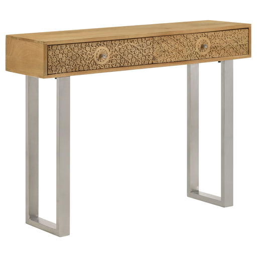 Harmony - 2 Drawer Table With Sled Base In Tones Accents - Natural Furniture Max