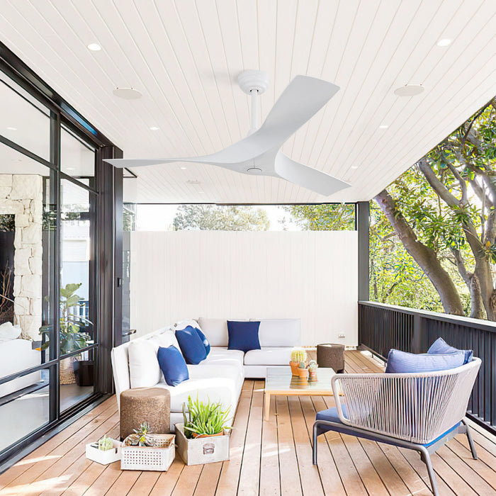 52" Ceiling Fan With Remote Control, Quiet Reversible DC Motor, For Indoor Outdoor Use - White Daily Nest