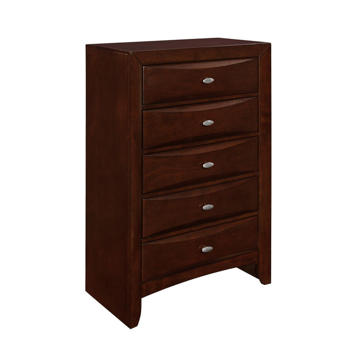 New Chest With 5 Chambared Drawer - Merlot