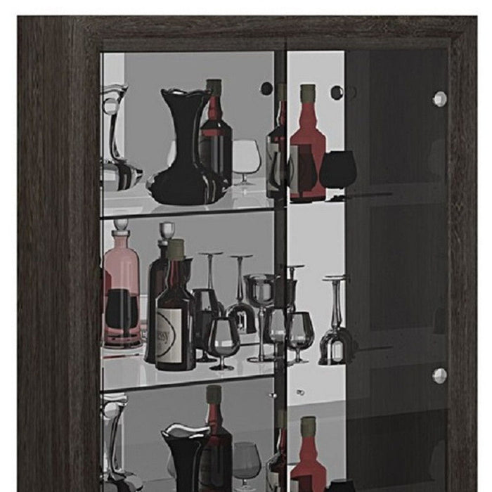 Accent Cabinet With One Drawer - Silver And Gray