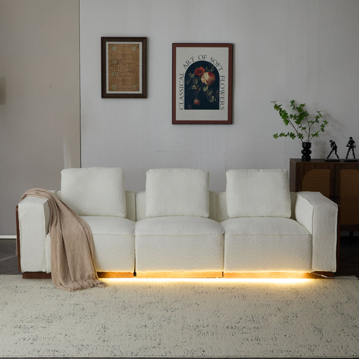 Chita - Sectional Sofa 3 Seater With Light Strip - Beige Noble House