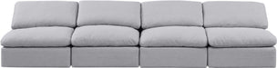 Indulge - Linen 4 Seat Modular Armless Sofa Meridian Furniture
