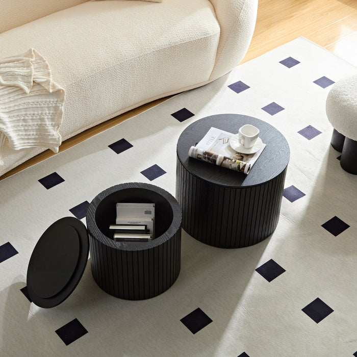 Handcrafted Nested Table Set, 2 Pieces Home Essentials