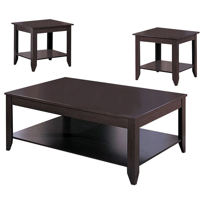 Ornette - 3 Piece Occasional Set With Square Design - Cappuccino Furniture Max