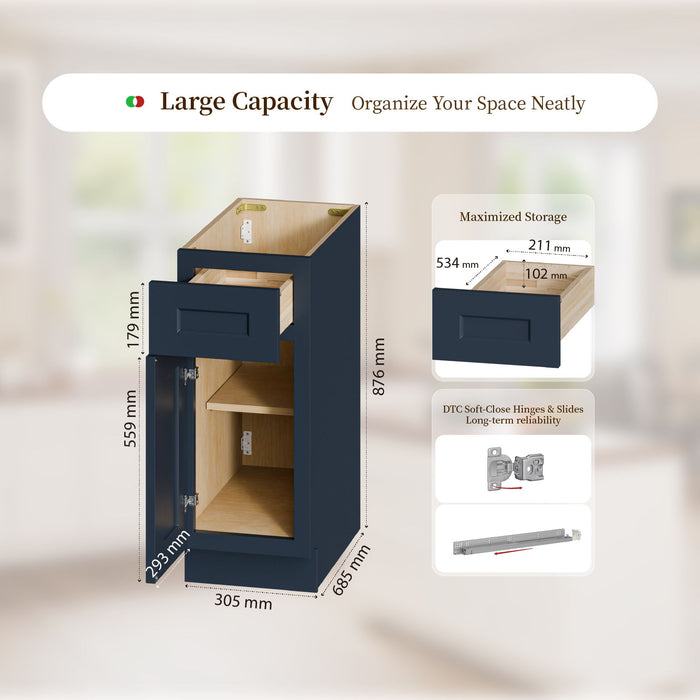 Shaker Base Cabinet & Soft-Close Door And Drawer Home Essentials