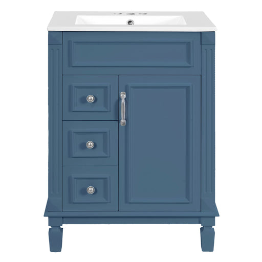Bathroom Vanity With Sink, Compact Cabinet & 2 Drawers And Adjustable Shelf Hearth and Haven