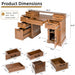 Office Desk With Charging Station & Storage Cabinet Home Essentials