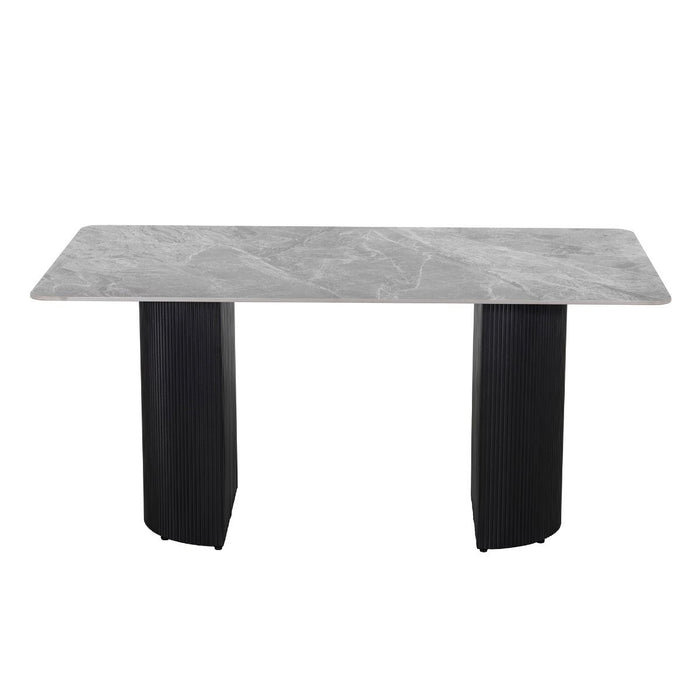 Leander - Dining Table With Ceramic Top - Gray & Black ACME