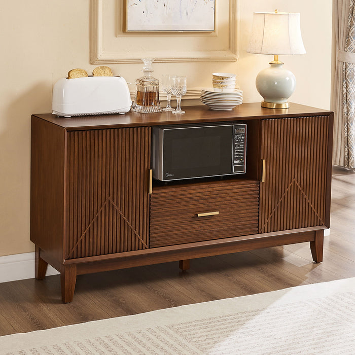 TV Stand With Drawer And Cabinets - Brown Home Essentials