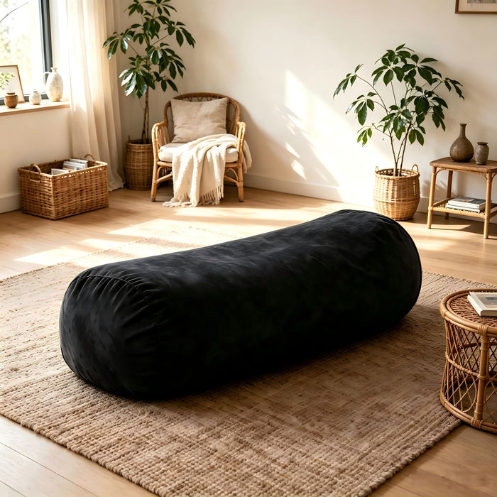 Lara - Cylindrical Bean Bag - Black Home Essentials
