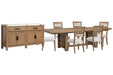 Plum Creek - 8 Piece Extendable Trestle Dining Table Set Magnussen Furniture