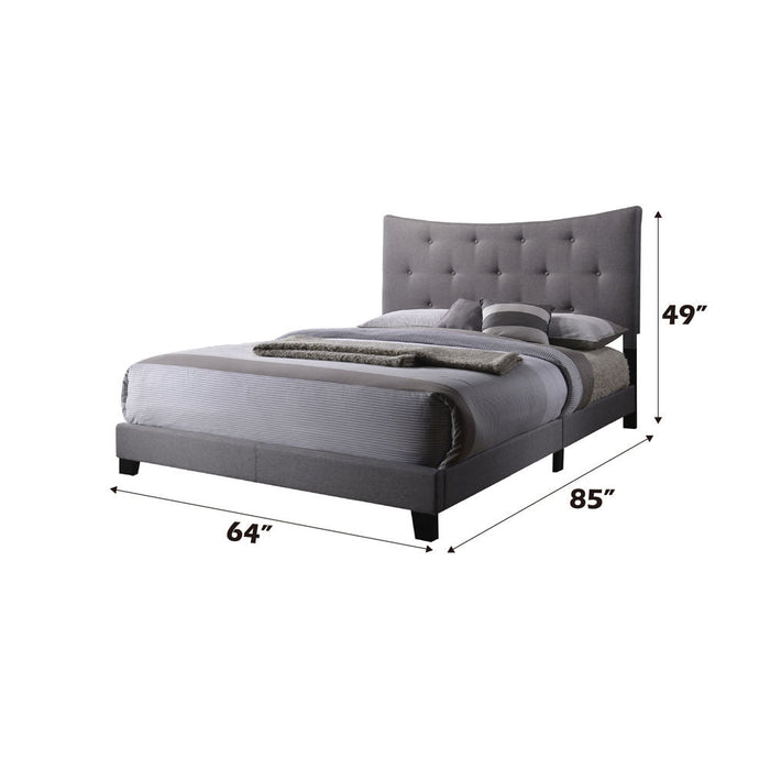 Venacha - Queen Bed - Gray Fabric ACME