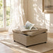 Square Tufted Storage Ottoman With Nailhead Trim Home Essentials