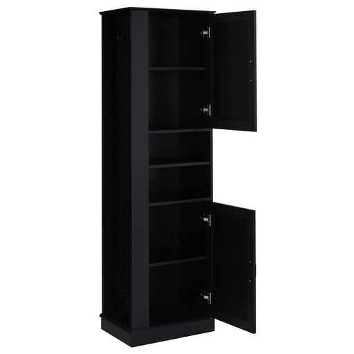 Tall Freestanding Bathroom Storage Cabinet With Adjustable Shelves And Side Hooks Board, Rectangle Design Hearth and Haven