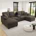 Modern U - Shaped Sectional Sofa With Storage Ottomans, USB Ports, And Cup Holders Hearth and Haven