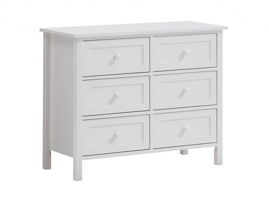 Six Drawer Dresser - White