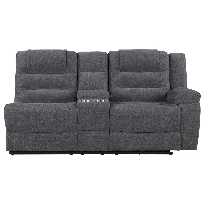 Redondo - Raf Console Loveseat With 1 Recliner Power - Dark Gray