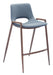 Desi - Counter Stool With Walnut Legs (Set of 2) Zuo Modern