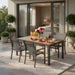 5 Piece Gray Aluminum Patio Dining Set With Textilene Chairs For Outdoor Use Home Essentials