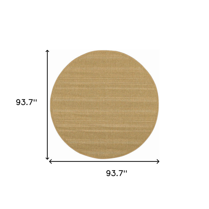 8' X 8' Round Stain Resistant Area Rug Indoor / Outdoor - Beige