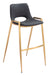 Desi - Barstool Chair With Gold Base (Set of 2) Zuo Modern
