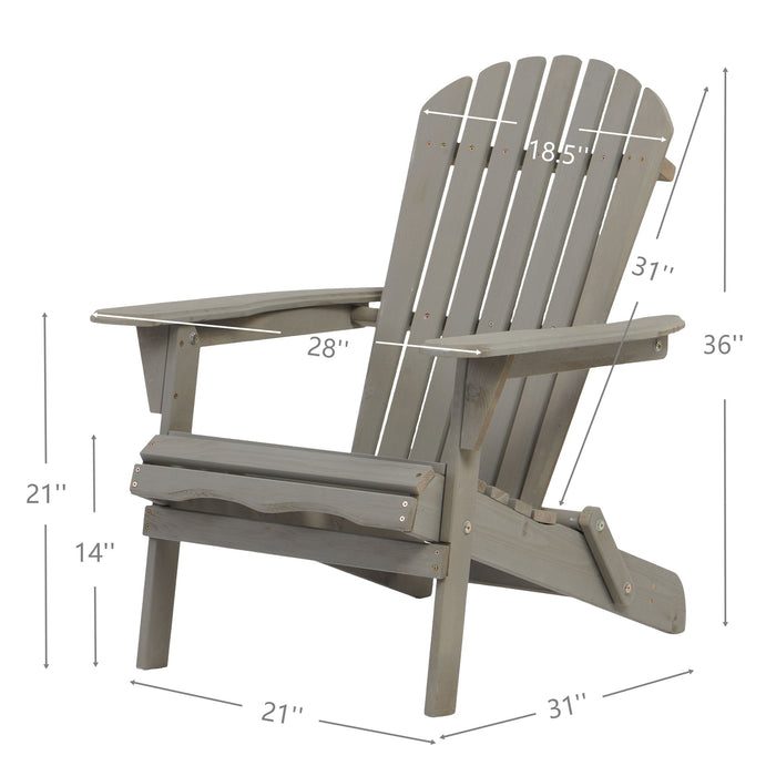 Oversize Outdoor Folding Adirondack Chair, Patio Chair For Garden Home Essentials