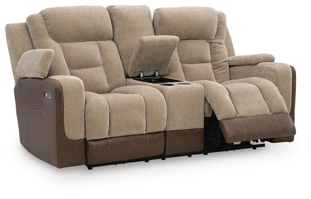 Mixed Motion - Power Reclining Loveseat With Console / Adjustable Headrest Signature Design by Ashley®