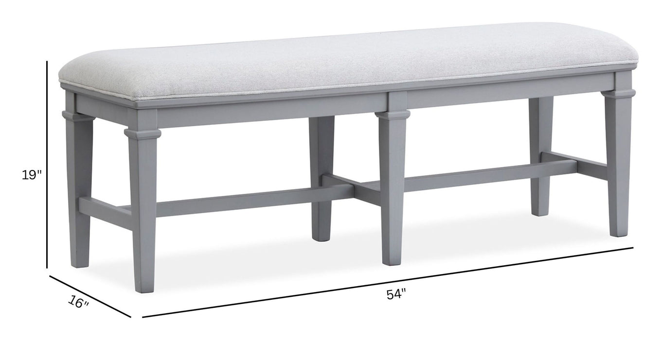 Charleston - Bench With Upholstered Seat - Gray Magnussen Furniture