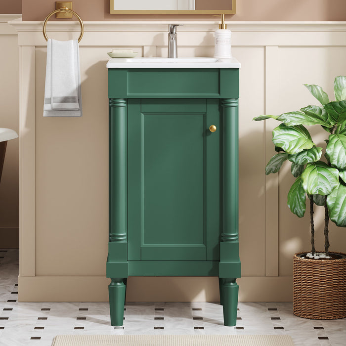 French Style Bathroom Cabinet With Sink, Adjustable Shelf Hearth and Haven