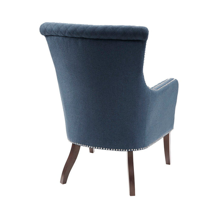 Accent Chair, Wood High - Density Foam Modern Style For Living Room, Blue