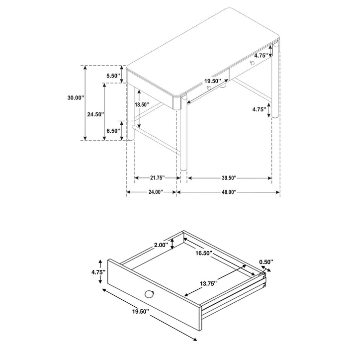 Benson - 2 Drawer Vanity Desk Makeup Table - Sand Furniture Max