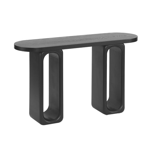 Art Sculptural Console Table With Oval Cutout Legs - Black Noble House