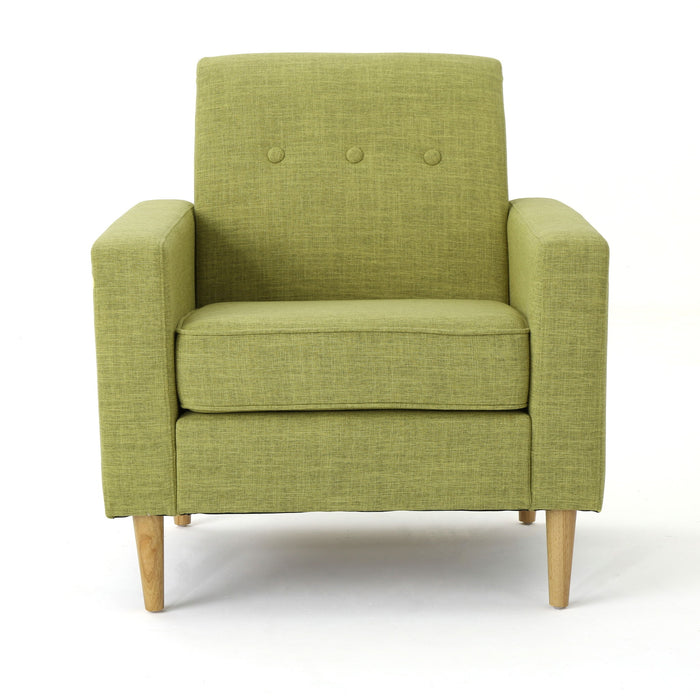 Nebulize - Upholstered Fabric Club Chair With Button Tufted And Square Off Arm And Back
