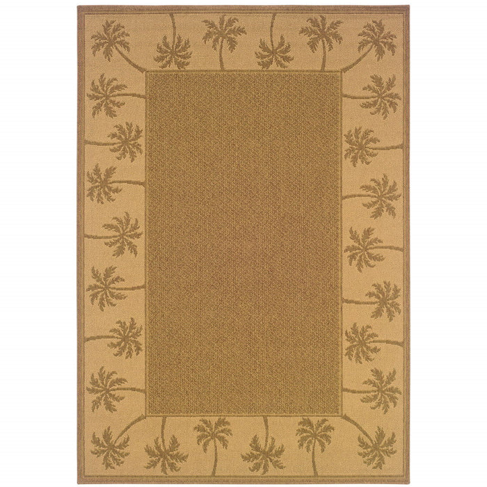 4' X 6' Stain Resistant Outdoor / Indoor Area Rug - Tan