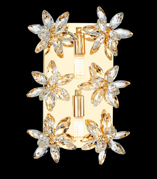 Michael Amini Lighting - Daisy Crystal Wall Sconce - Gold Michael Amini