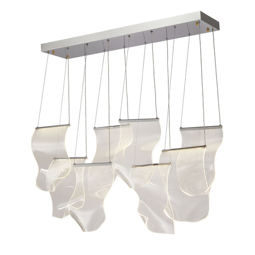 Michael Amini Lighting - Sheer Waves 8-Light Modern LED Chandelier - Chrome Michael Amini